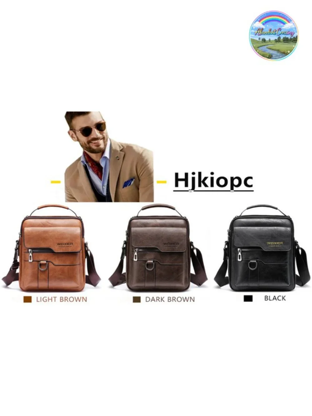 Vintage Style PU Leather Messenger Bag Crossbody Shoulder Bag for Men